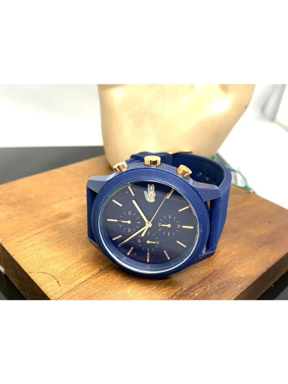 Lacoste Men's Watch 2011013 Quartz Chronograph Blue Dial Rubber Band 44mm 12.12